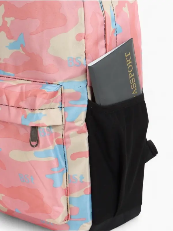 Рюкзак школьный для девочки, 3 кармана, 30&times;13&times;42 см, розовый