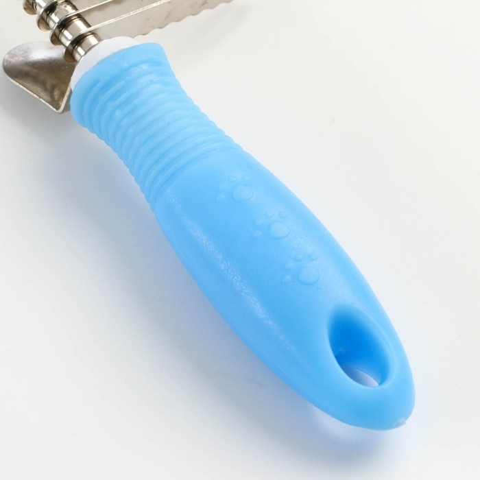 Колтунорез боковой  Колтунорез боковой "Комфорт" 9 лезвий, нескользящая резиновая ручка, голубой