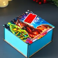 Короб сувенирный, новогодний, подарочный №1 "С Новым Годом" 18х18х9,5 см
