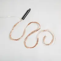 Гирлянда &laquo;Конский хвост&raquo; 10 нитей по 1 м, IP20, медная нить, 100 LED, 2 режима, от батареек АА&times;3, свечение тёплое белое