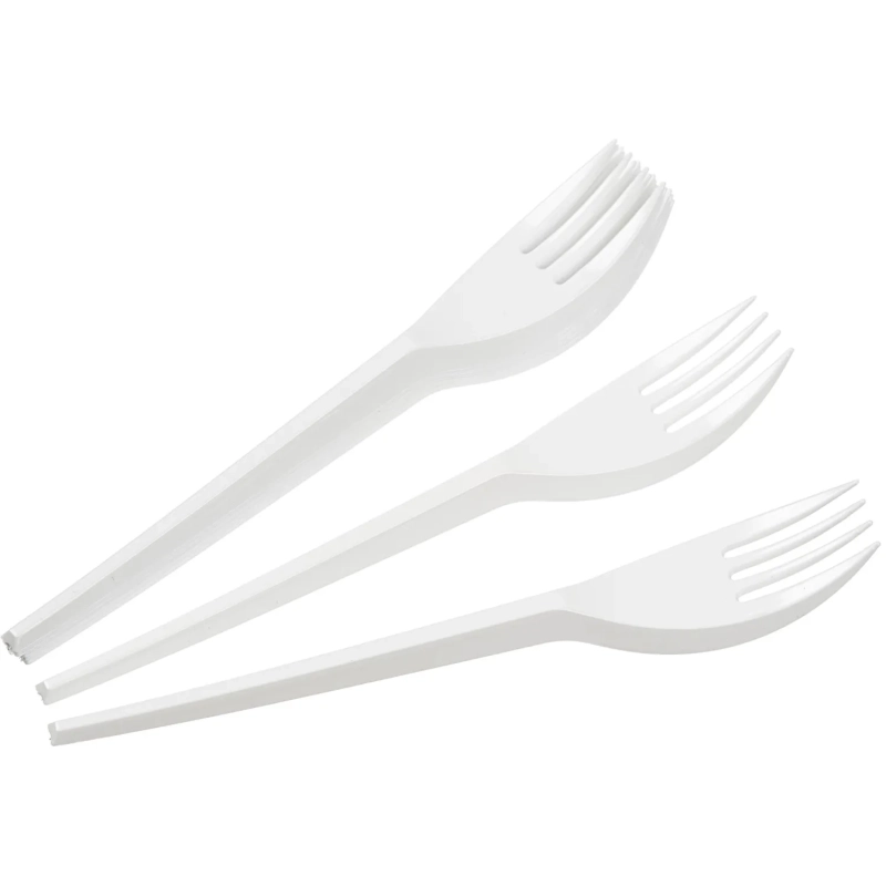 Вилка одноразовая 165мм, белая, КОМУС ПС 100шт/уп