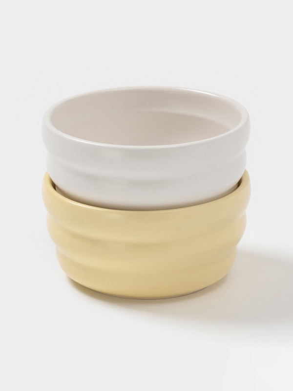 Салатники Доляна «Зефир», 250 мл, d=11 см, набор 2 шт, керамика, белые, жёлтые Салатники Доляна «Зефир», 250 мл, d=11 см, набор 2 шт, керамика, белые, жёлтые