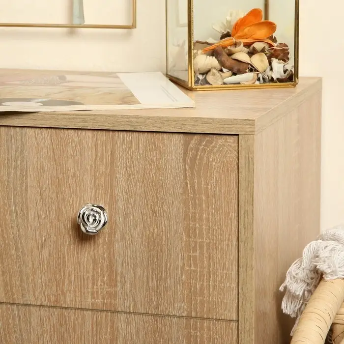 Ручка-кнопка CAPPIO Rose 01, белая с серебряным