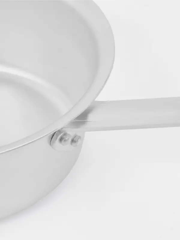 Ковш алюминиевый, 1.2 л, d=16 см, металлическая ручка, толщина 1.2 мм, без крышки, серебристый