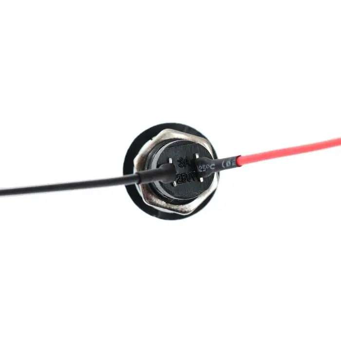 Кнопочный выключатель, без фиксации, d 1.5 см, провод 10 см, красный