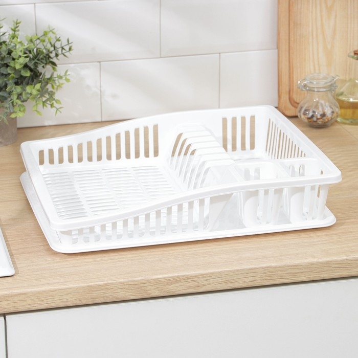 Сушилка для посуды DDSTYLE «Степ», 38×31×8 см, цвет МИКС Сушилка для посуды DDSTYLE «Степ», 38×31×8 см, цвет МИКС