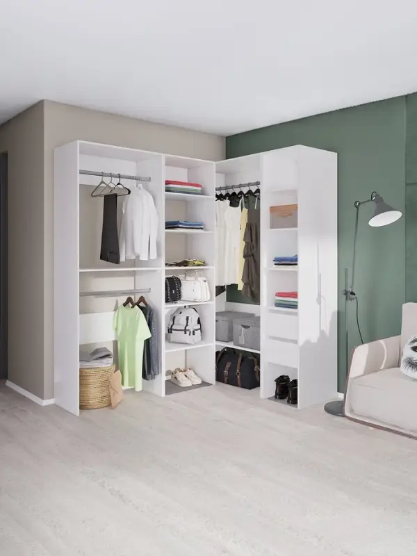 Вешалка модульной гардеробной системы «Модус», 2090×1000×520 мм, цвет белый