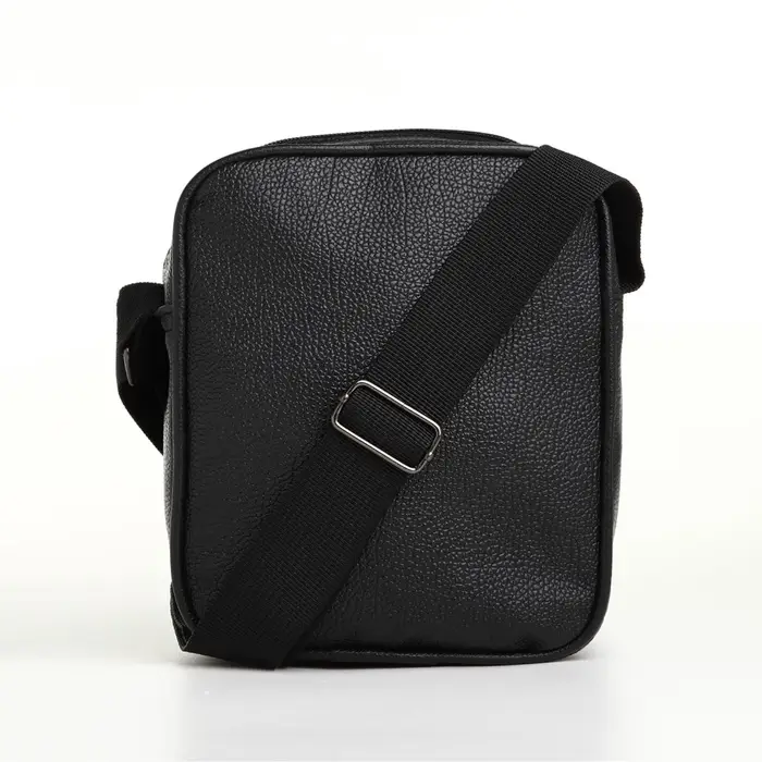 Сумка кросс-боди мужская на молнии, 3 наружных кармана, 18&times;9.5&times;15.5 см, чёрная