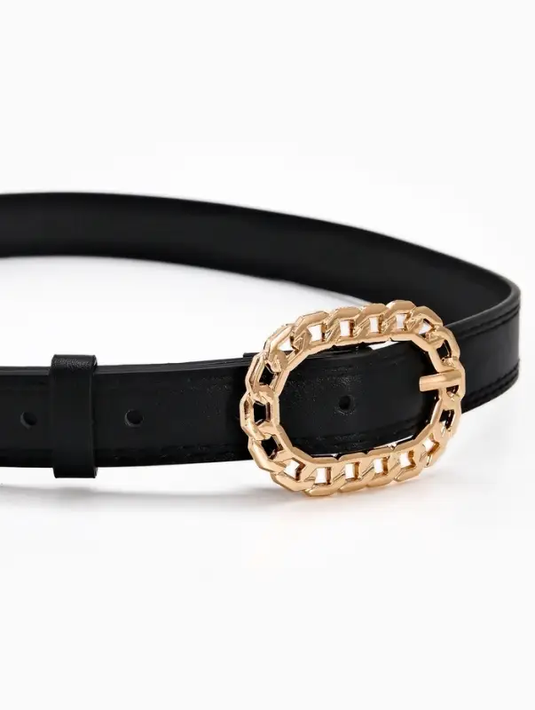 Ремень женский &laquo;Кружево&raquo;, 110&times;2.5 см, пряжка металл, золотистая, чёрный