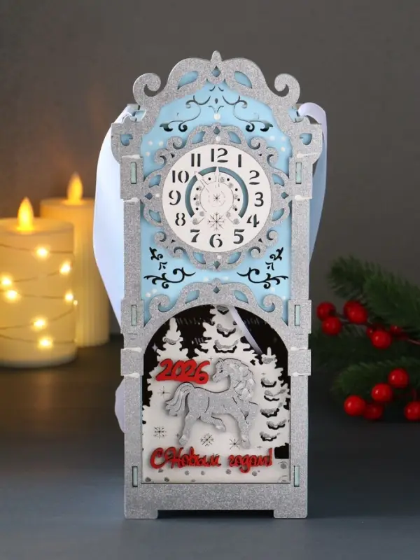 Шкатулка  Шкатулка "Лошадка 2026" с сувениром, 12х10х27, голубой