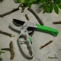 Секатор контактный, 7" (18 см), с храповым механизмом, пластиковые ручки, Greengo