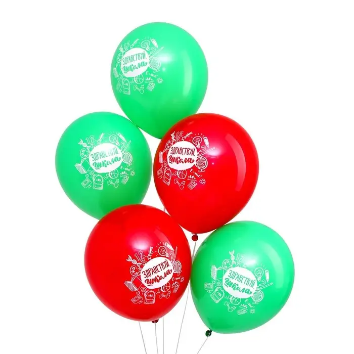 Воздушные шары латексные 12 Воздушные шары латексные 12" «Здравствуй, школа», 5 шт.