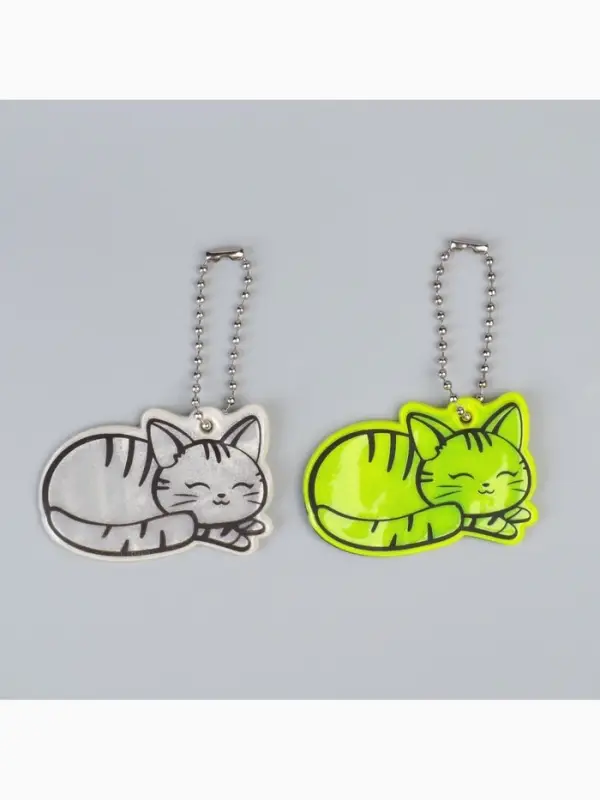 Светоотражающий элемент &laquo;Кошечка&raquo;, двусторонний, 5.5&times;3.7 см, МИКС