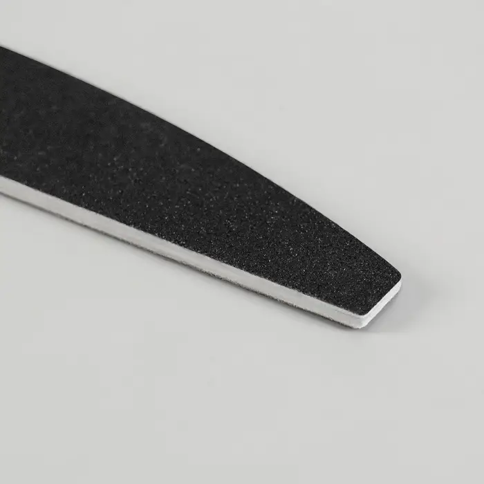 Пилка для ногтей, лодочка, 80/100 грит, 18 см, фасовка 20 шт., чёрная