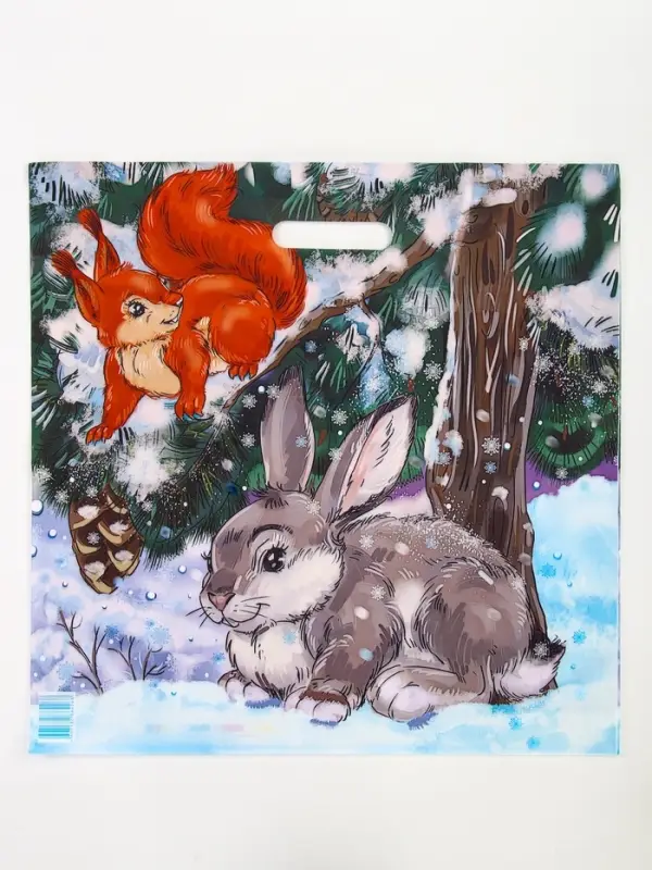 Пакет Пакет "Зимовье", полиэтиленовый с вырубной ручкой, 38х45 см, 50 мкм