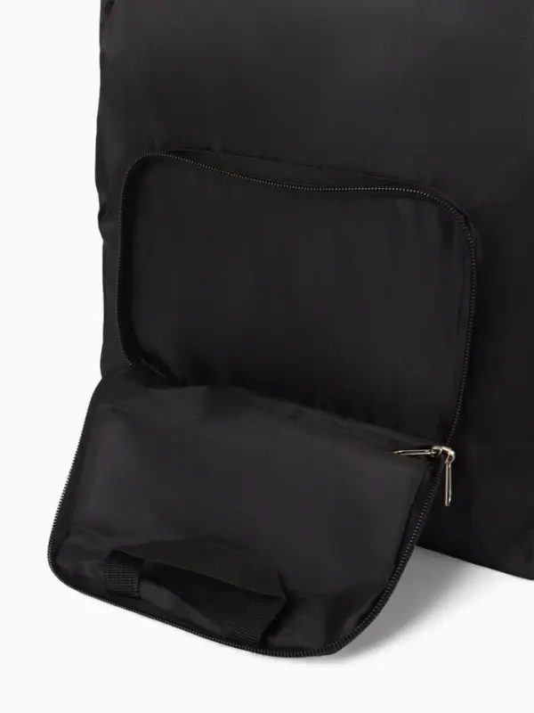 Рюкзак складной на молнии, с сетчатыми карманами, размер 31×11×39 см, чёрный Рюкзак складной на молнии, с сетчатыми карманами, размер 31×11×39 см, чёрный