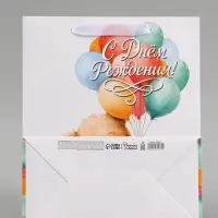 Пакет подарочный &laquo;С Днём рождения. Мишка&raquo;, 23&times;27&times;11.5 см