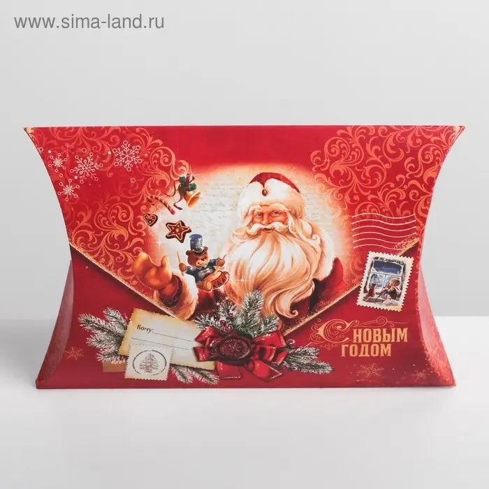 Коробка новогодняя складная фигурная «Новогодняя почта», 26 х 19 х 4 см, Новый год Коробка новогодняя складная фигурная «Новогодняя почта», 26 х 19 х 4 см, Новый год