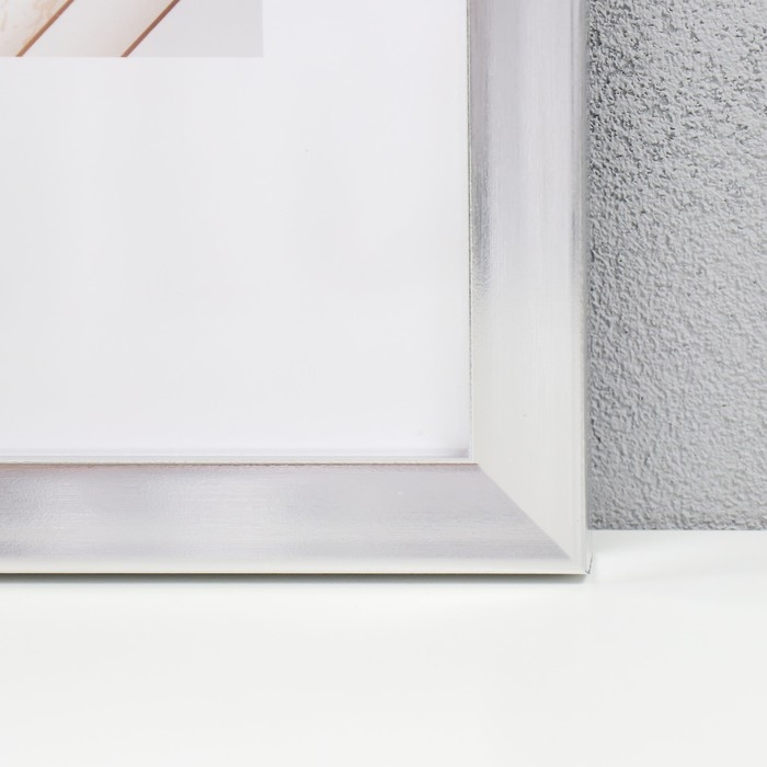 Фоторамка пластик Фоторамка пластик "МИРАМ" 20х30 см, 641822-8, серебро (пластиковый экран)