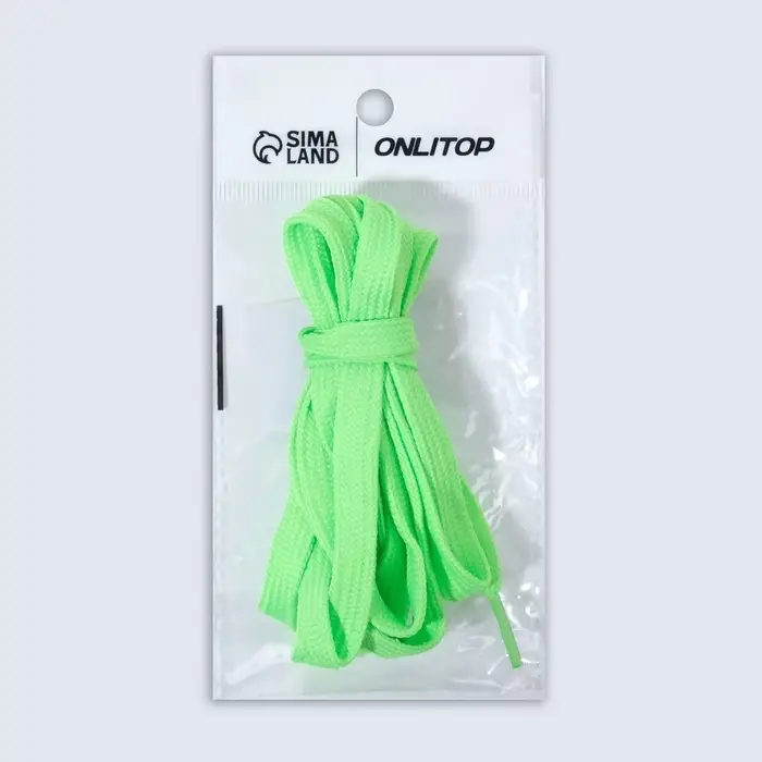 Шнурки для обуви, пара, плоские, 9 мм, 120 см, зелёные, неоновые