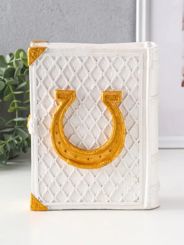 Копилка (гипс) Книга Лошадь  Высота 21 см, ширина 7,5 см, длина 16,5 см, белый