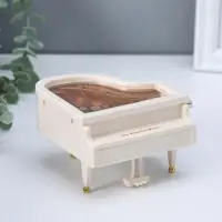 Шкатулка музыкальная механическая "Пианино" белая 9х10,5х6,2 см