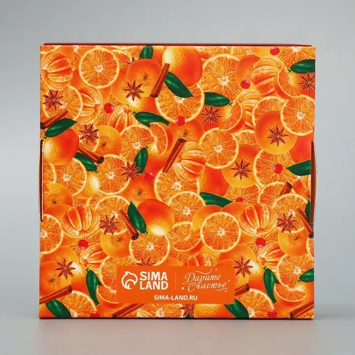 Коробка для макарун с низкими бортами «Сладкого нового года», 11×11×3 см