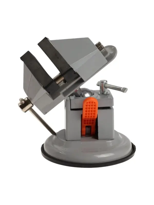 Мини-тиски алюминиевые ТУНДРА, усиленное крепление на присоске, поворотный шарнир, 75 мм