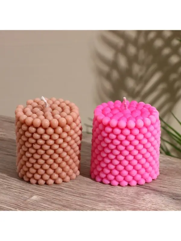 Свеча фигурная формовая &laquo;Столб шарики&raquo;, 6&times;6&times;7 см, соевый воск, МИКС