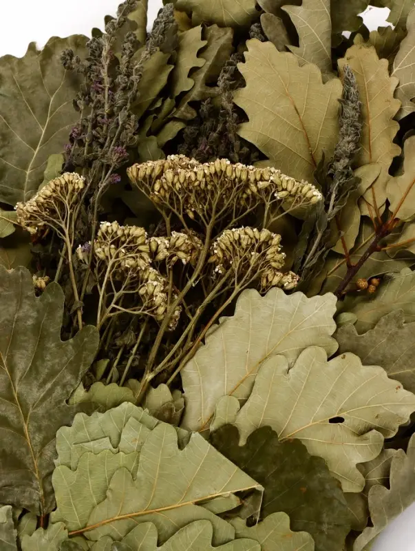 Веник для бани, дубовый, 55 см, с букетом из трав, &laquo;Добропаровъ&raquo;