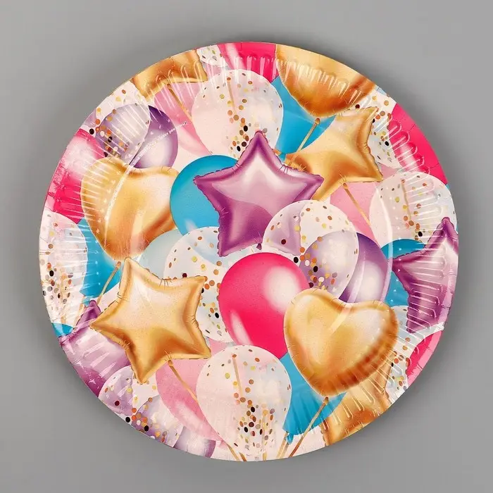 Тарелка одноразовая бумажная «Шары» Тарелка одноразовая бумажная «Шары»