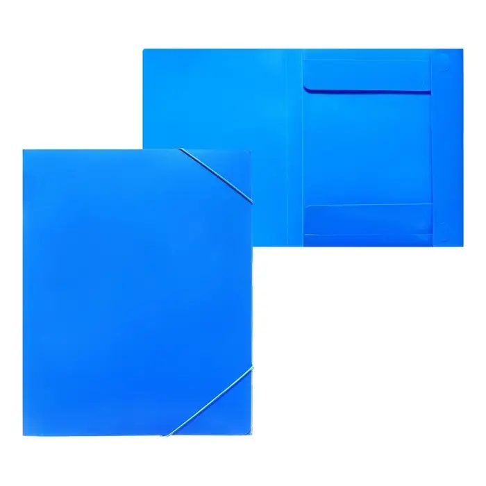 Папка-короб на резинке А4, 500 мкм, Calligrata, корешок 25 мм, до 230 листов, тиснение &laquo;песок&raquo;, синяя