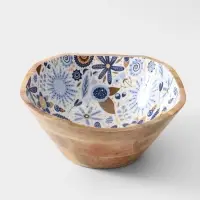 Салатник &laquo;Васильки&raquo;, 29&times;29&times;11 см, дерево манго