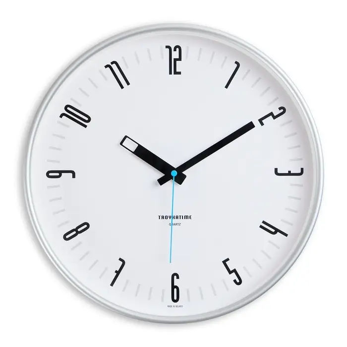 Часы настенные, интерьерные d=30 см, бесшумные, серебристый обод