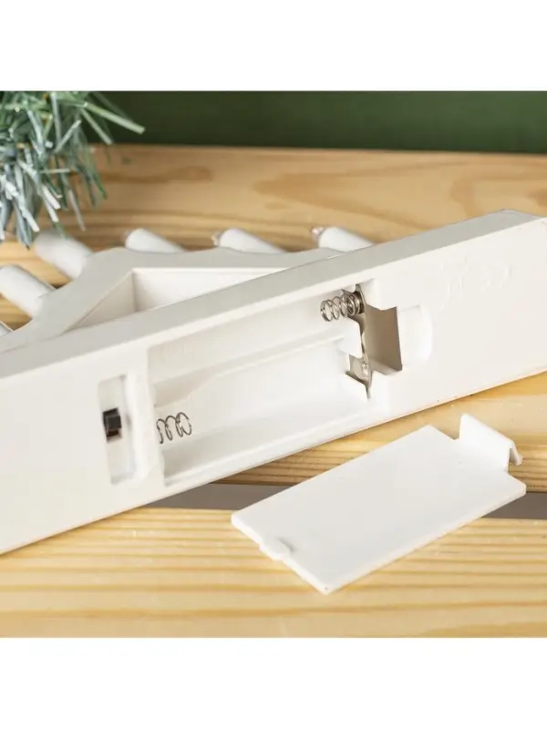 Светодиодная фигура &laquo;Белая рождественская горка&raquo;, пластик, батарейки ААх2 (не в комплекте), свечение тёплое белое