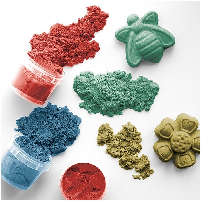 Песок для лепки «Енот в пустыне», 4 цвета, 480 г, в баночке, 4 форм.