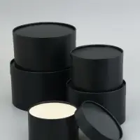 Набор подарочных шляпных коробок 5 в 1, круглая &laquo;Черный&raquo;, 20&times;12 - 18&times;11 - 16&times;10 - 14&times;9 - 13&times;8.5 см