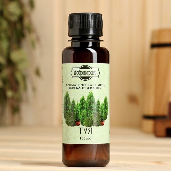 Ароматизатор для бани и ванны Ароматизатор для бани и ванны "Туя" натуральная, 100 мл "Добропаровъ"