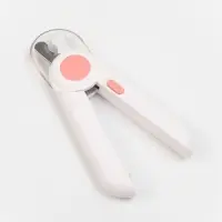 Когтерез для животных с LED фонарём и пилкой для ногтей, розовый