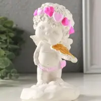 Фигурка гипс &laquo;Ангел со скрипкой&raquo;, 14&times;9&times;9 см, белый с росписью