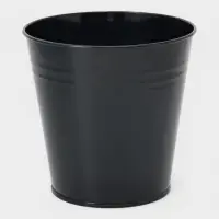 Вазон без ручек, 5 л, h=20.5 см, нержавеющая сталь, чёрный