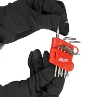 Набор ключей торцевых изогнутых TORX МИНИ с отверстием 8 предметов (T5-T20) AVS TXL-8H