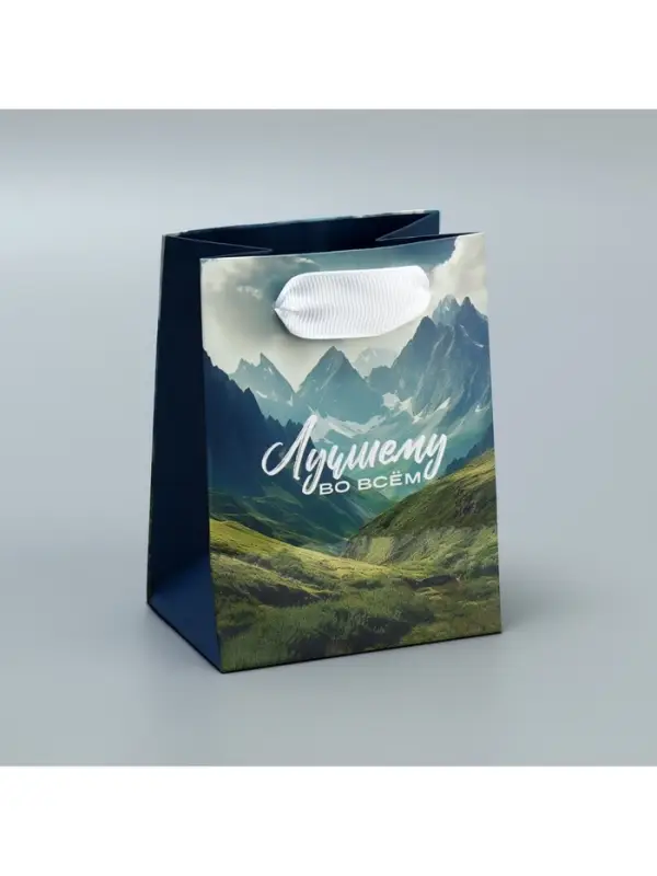 Пакет подарочный ламинированный, упаковка, «Лучшему во всём», 9 х 12 х 6.5 см