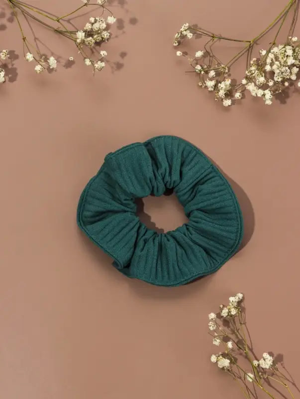 Резинка для волос QF &laquo;Орбита&raquo;, текстура полоска, 10 см, зелёная