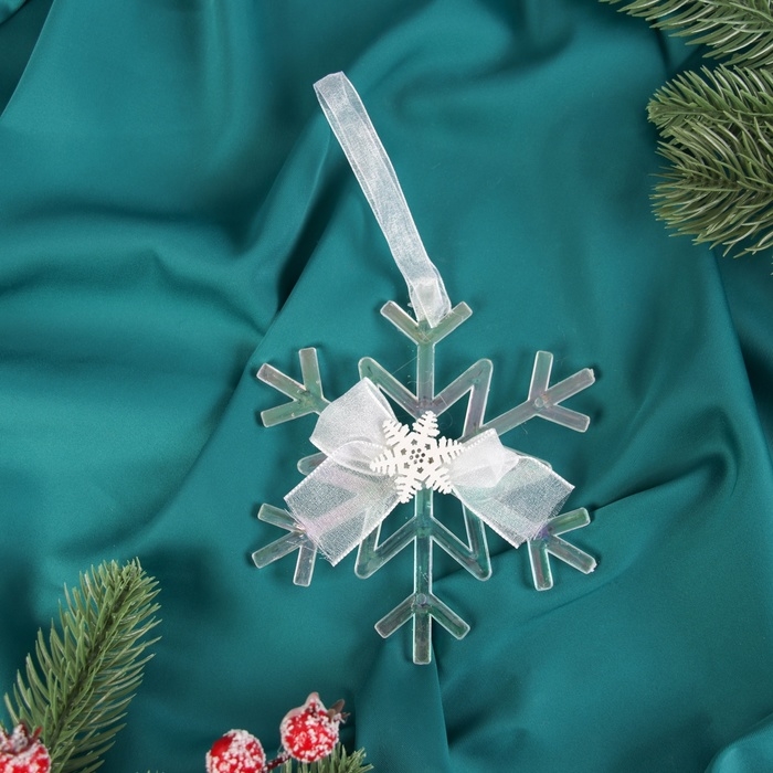 Украшение ёлочное Украшение ёлочное "Снежинка зеркальная" 12х10 см