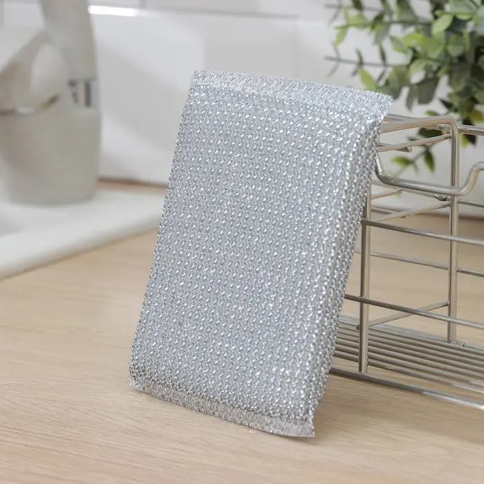 Губка для мытья посуды Доляна «Соты», с металлическим скрабером Губка для мытья посуды Доляна «Соты», с металлическим скрабером