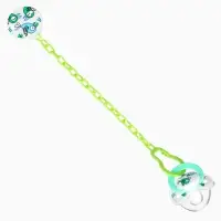 Соска - пустышка с держателем Крошка Я &laquo;Птички&raquo;, ортодонтическая, от 6 мес, зеленый