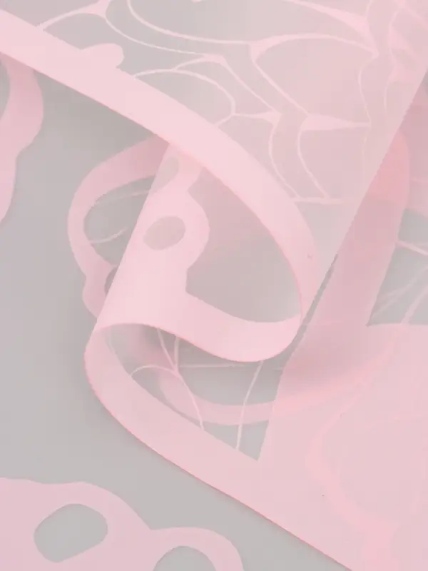 Пленка для цветов, "Бабочки", розовая, 57х57 см