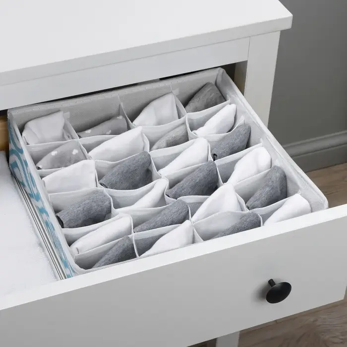 Органайзер для хранения белья Доляна &laquo;Лагуна&raquo;, 24 ячейки, 30&times;30&times;10 см, бирюзовый