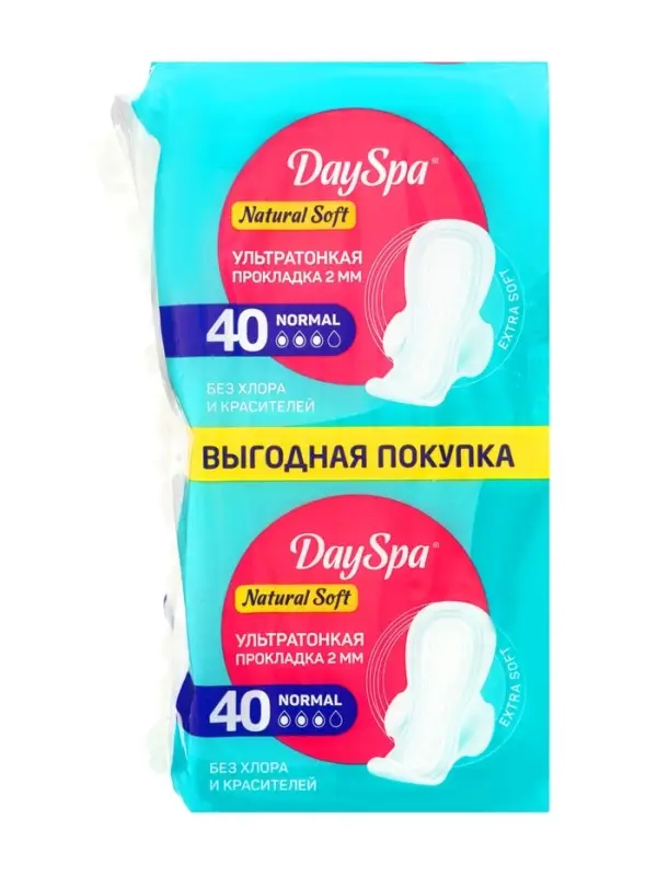 Прокладки Day Spa Ultra Natural нормал, софт, 40 шт.
